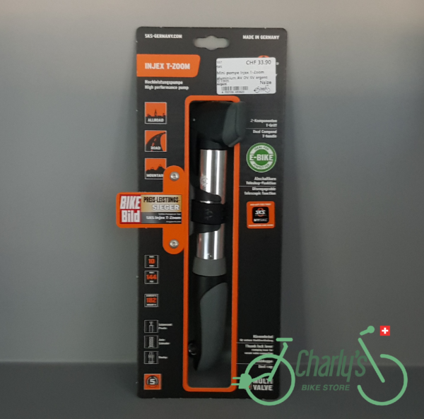 Mini-pompe aluminium AV DV SV argent SKS