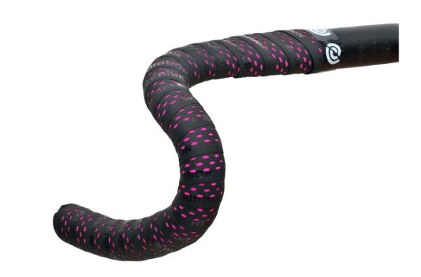 Guidoline Drops noir avec Gouttes Fuchsia Bike Ribbon